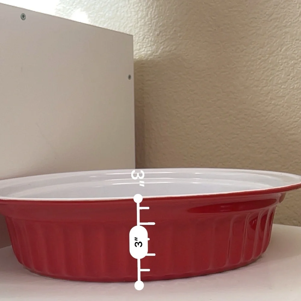 Housewares International Red Oval Ceramic Baking Dish | 13” Oven Safe
